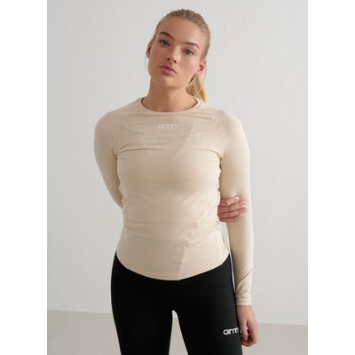 Damen Langarmshirt Ultraweich Schnelltrocknend 4-Wege-Stretch Soft Basic Beige