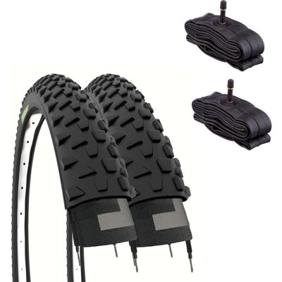 2 Reifen 26x2.10 (54-559)+Schläuche, Reifen Reifen mtb 26 x 2.10 schwarz 26'' EV