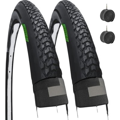 2 Reifen 700x40C (42-622)+Schläuche, Reifen Fahrrad Semi-Slick 700x40C MTB EV