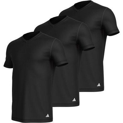 3 er Pack adidas V-Neck T-Shirt Herren V-Ausschnitt Baumwolle