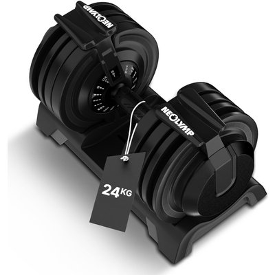 Kurzhantel verstellbar 24kg - 12 Gewichtsstufen mit Drehgriff - Dumbbell