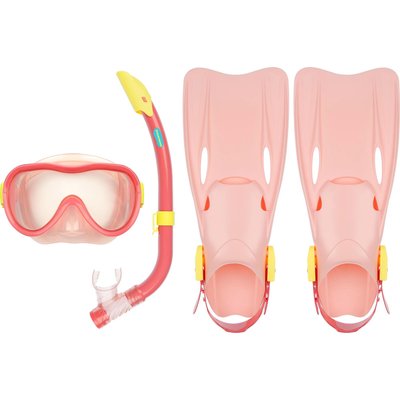 Tauchset für Kinder / Schnorchelset (Maske/Schnorchel/Flossen) – Rosa