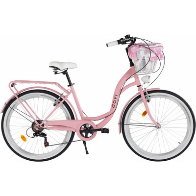 Kinderfahrrad Davi Amelia 24", 6 Gänge, 130-165 cm, Rosa/Schwarz