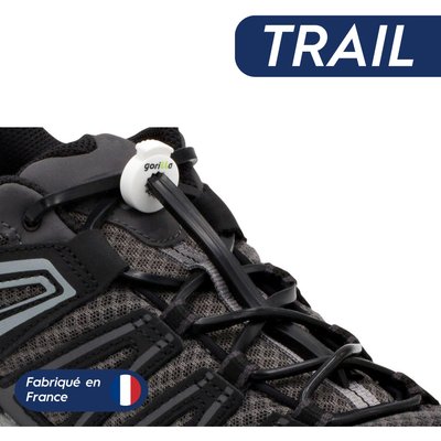 Elastische Trail-Schnürsenkel Optimaler Komfort aus Silikon - Schwarz