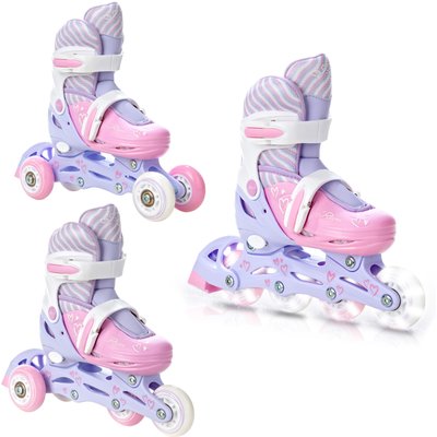 Verstellbare Rollschuhe 3in1 Loret Leuchtende LED-Räder