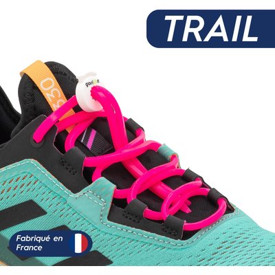 Elastische Trail-Schnürsenkel Optimaler Komfort aus Silikon - Neonpink