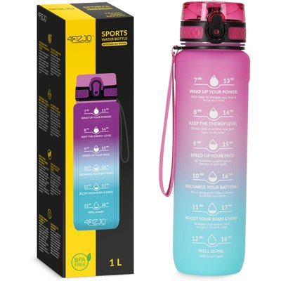 Trinkflasche 1000ml Sportflasche BPA-frei Auslauffest Fitness 4FIZJO