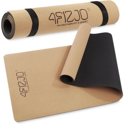 Yogamatte Naturkork Rutschfest Gymnastikmatte Trainingsmatte 4FIZJO