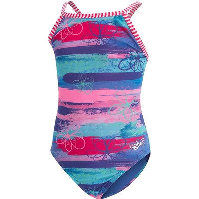 Dolfin Mädchen-Badeanzug mit Schlüsselloch-Print „Surfs Up“