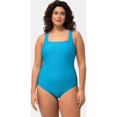 Damen Badeanzug Wellenstruktur Softcups Carree-Ausschnitt