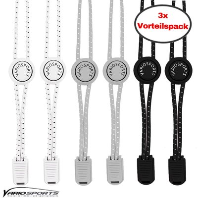 Variosports Shoelaces-Schnürsenkel-3er Pack-grey-white-black