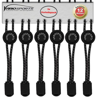 Variosports Shoelaces-Schnürsenkel-3er Pack-black-white