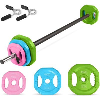 Langhantel-Set 20 kg 4FIZJO Fitness-Hantelset für Krafttraining