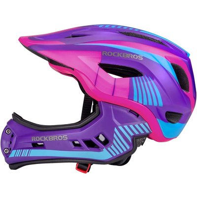 ROCKBROS Kinder Fahrradhelm Integralhelm lila