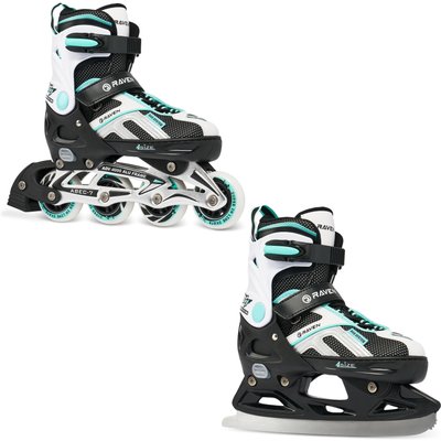 Verstellbare Rollschuhe Schlittschuhe 2in1 Pulse Schwarz/Mint