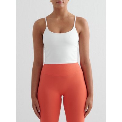 Damen Tanktop Nahtlos Formend Schmale Träger Shape Weiß