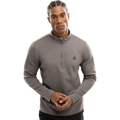 Men Fitness 's half-zip training sweatshirt Troop Grey
