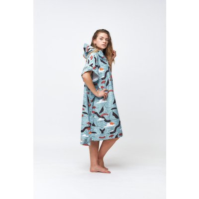 Surf-Poncho für Erwachsene – Sketchbook - Blue