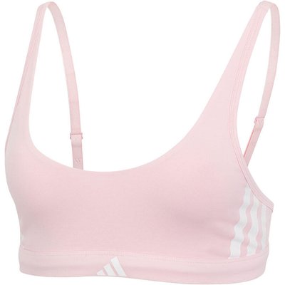 Bustier sportlich soft Damen - Sport Active Essentials Cotton 3 Stripes rosa