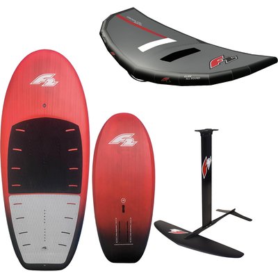 F2 Set Foilboard Glide Strato Team Rot 130L + Alu Foil 2000 + Wing 5qm