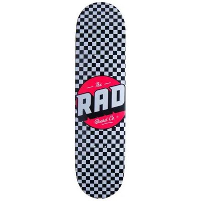 RAD Checker Skateboard Deck - 8" - Schwarz/Weiß