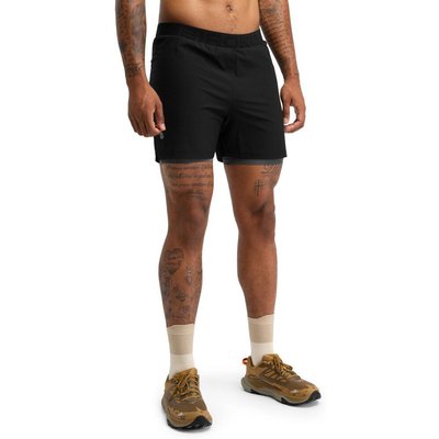 Men Hiking 's 2-in-1 trail running shorts Overland Black Black