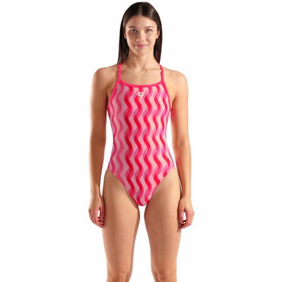 Arena Badeanzug Ripple Print Rosa