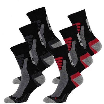 Wandersocken Coolmax® halbhoch 6 Paar – Schwarz