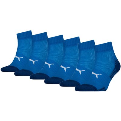 PUMA Sport gepolsterte Quarter-Socken 6er-Pack Blau