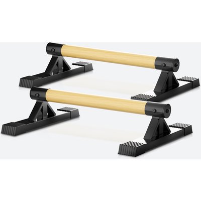 Parallettes Holz & Stahl – Ergonomische Push Up Bars & Handstand Griffe 500 kg