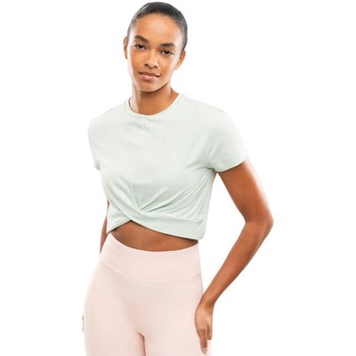 Women Fitness 's twist knot sports tee Space Green Green