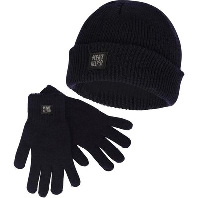 Heatkeeper Herren Winter Set - Mütze + Handschuhe Marineblau