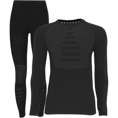 STAPP Heat Thermoset Herren Merinowolle – Thermoshirt + Thermoleggings – Schwarz