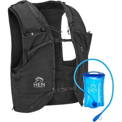 Trailrucksack – Trailweste – Laufrucksack – schwarz – mit 1-Liter-Wasserbeutel