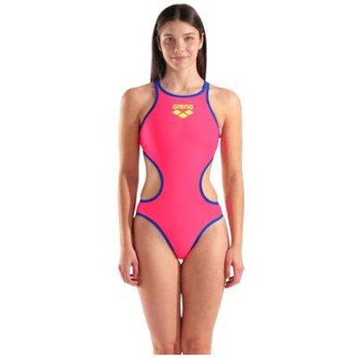 Arena One Big Logo Pink/Blau Badeanzug Women