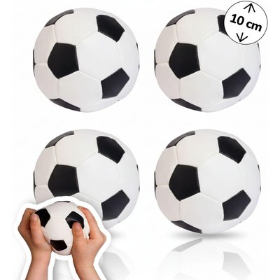 4er Set Mini Softbälle für Kinder, Ø 10 cm, schwarz/weiß, extra weich