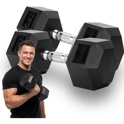 XTREXO Hex gummierte Hantel 17,5 kg
