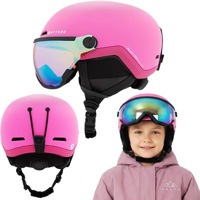 Kinder-Skihelm ATTABO Avens 2.0 Jr Visier rosa 51-54 cm