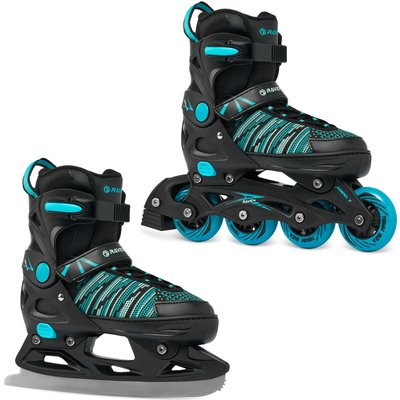 Rollschuhe Schlittschuhe 2in1 Verstellbar Vella Schwarz/Mint