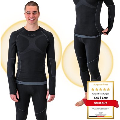 Ski-Unterwäsche Herren Set - Seamless: Oberteil + Unterteil | Schwarz