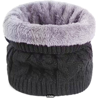 Schlauchschal Schwarz mit Fleecefutter Sehr warm Loop Schal Ski Wandern