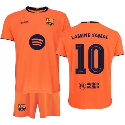 FC Barcelona Third Trikotset Kinder 2025/26 Lamine Yamal Nr.10 Orange