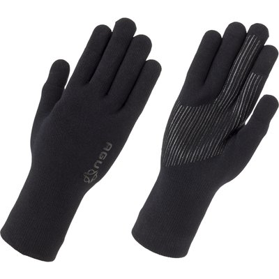 Radsport Handschuhe Merino wasserdicht mit Silikon-Grip schwarz