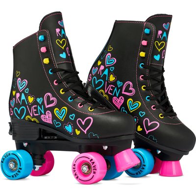 Klassische Retro Verstellbare Rollschuhe Trista Schwarz