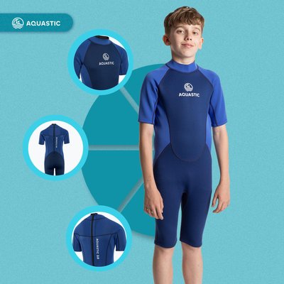 Kinder-Neoprenanzug AQUASTIC Wavey Jrb 2 mm Shorty