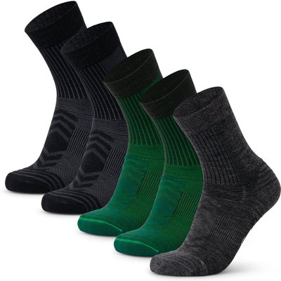 Wandersocken 5er Pack Leicht Merinowolle Atmungsaktiv Warm