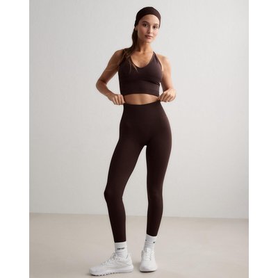 Damen Tights Hoher Bund Nahtlos invisible scrunch squat proof Shape Braun