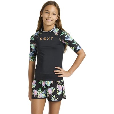 Kurzarm-Rashguard ROXY ACTIVE Rosa Mädchen 6-16