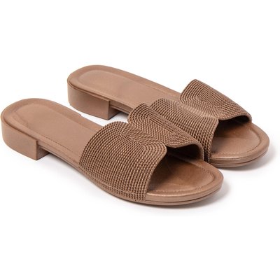 Damen-Strandsandalen BRASILERAS braun mit Gummisohle