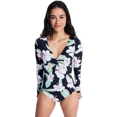 Langärmliger Badeanzug BEACH CLASSIC Schwarz Frauen